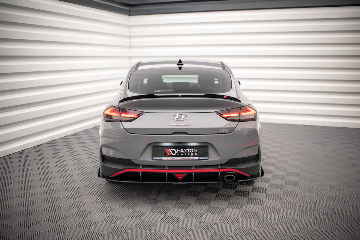 Street Pro Heck Ansatz Flaps Diffusor + Flaps passend für Hyundai I30 Fastback N-Line Mk3 Facelift schwarz Hochglanz – Ansicht 7