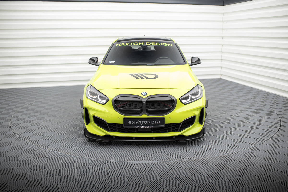 Front Stoßstange Flaps passend für BMW 1er M-Paket / M135i / 128ti F40 schwarz Hochglanz – Ansicht 1