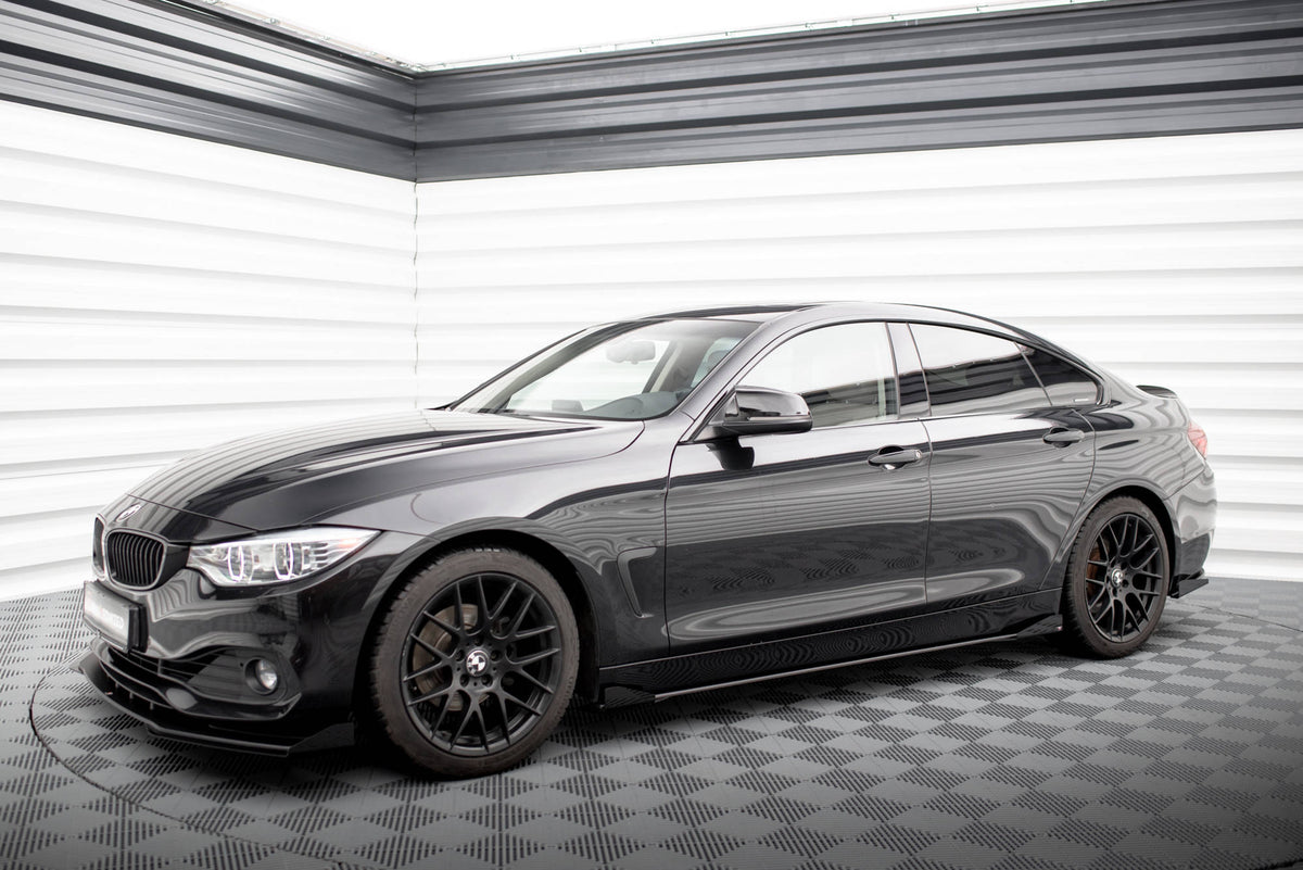 Seitenschweller Flaps passend für BMW 4er Gran Coupe F36 schwarz Hochglanz – Ansicht 1