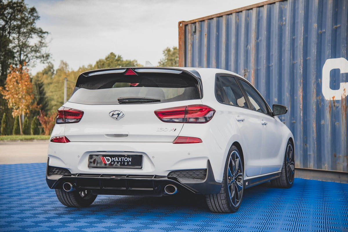 Diffusor Heck Ansatz V.3 passend für Hyundai I30 N Mk3 Hatchback schwarz Hochglanz – Ansicht 5
