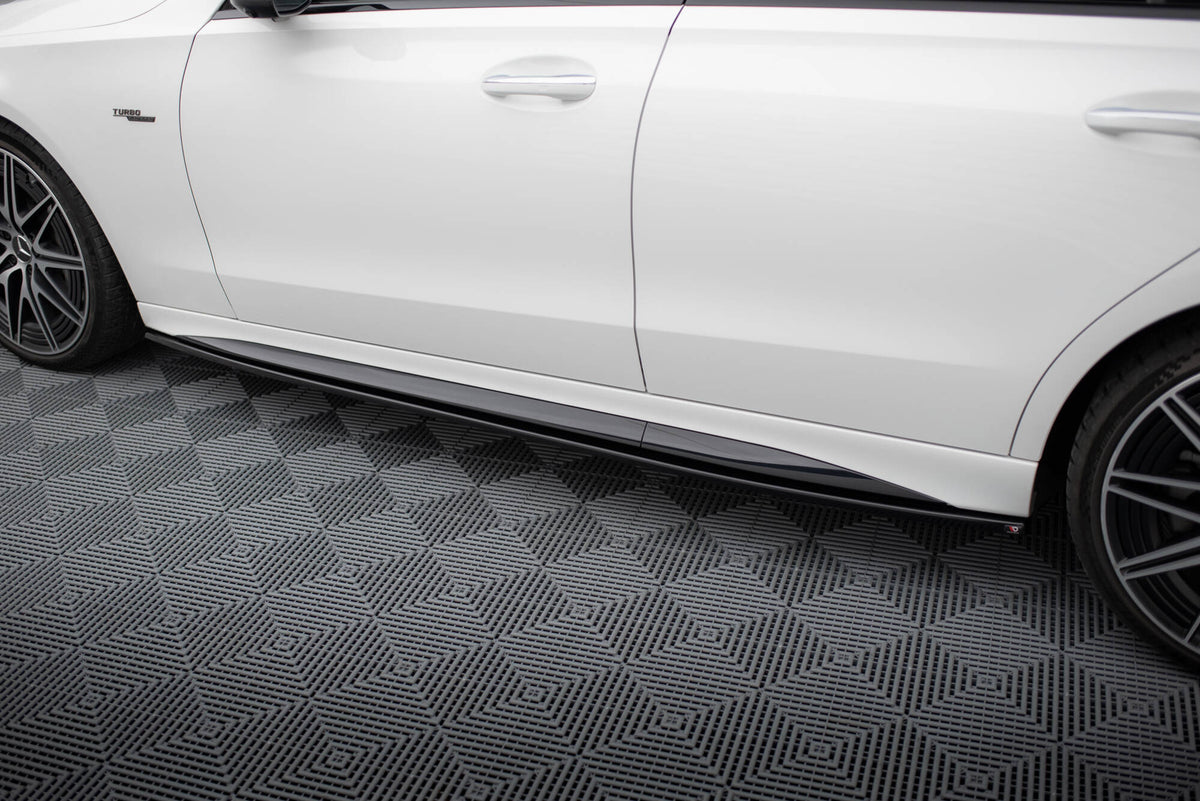 Street+ Seitenschweller Leisten passend für Mercedes-Benz C AMG-Line / 43 AMG W206 schwarz Hochglanz – Ansicht 5
