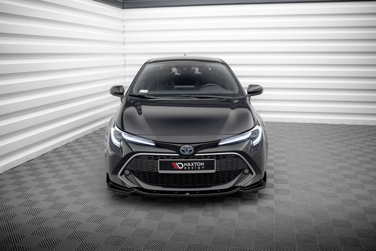 Street+ Spoilerlippe Front Ansatz V.2 passend für Toyota Corolla XII Touring Sports/ Hatchback schwarz Hochglanz – Ansicht 1