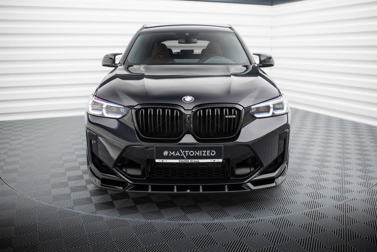 Street+ Spoilerlippe Front Ansatz V.1 passend für BMW X3 M F97 Facelift schwarz Hochglanz – Ansicht 1