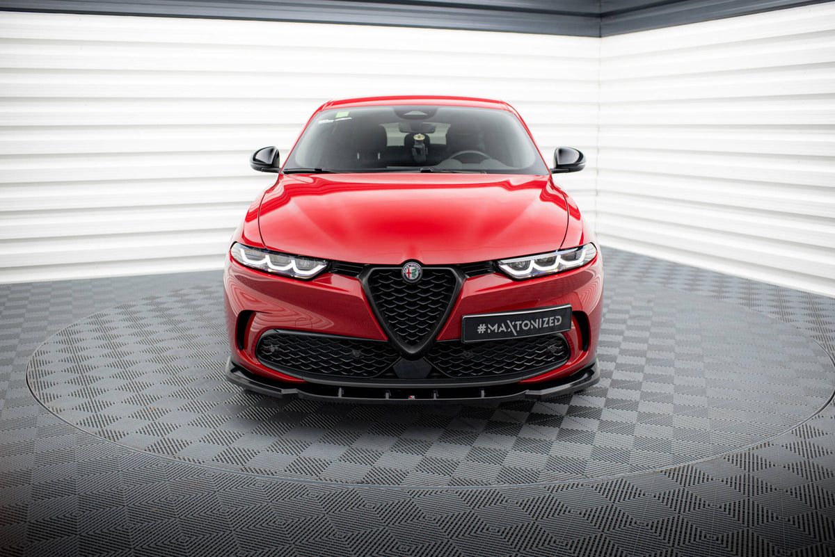 Street+ Spoilerlippe Front Ansatz V.2 passend für Alfa Romeo Tonale Mk1 schwarz Hochglanz – Ansicht 1