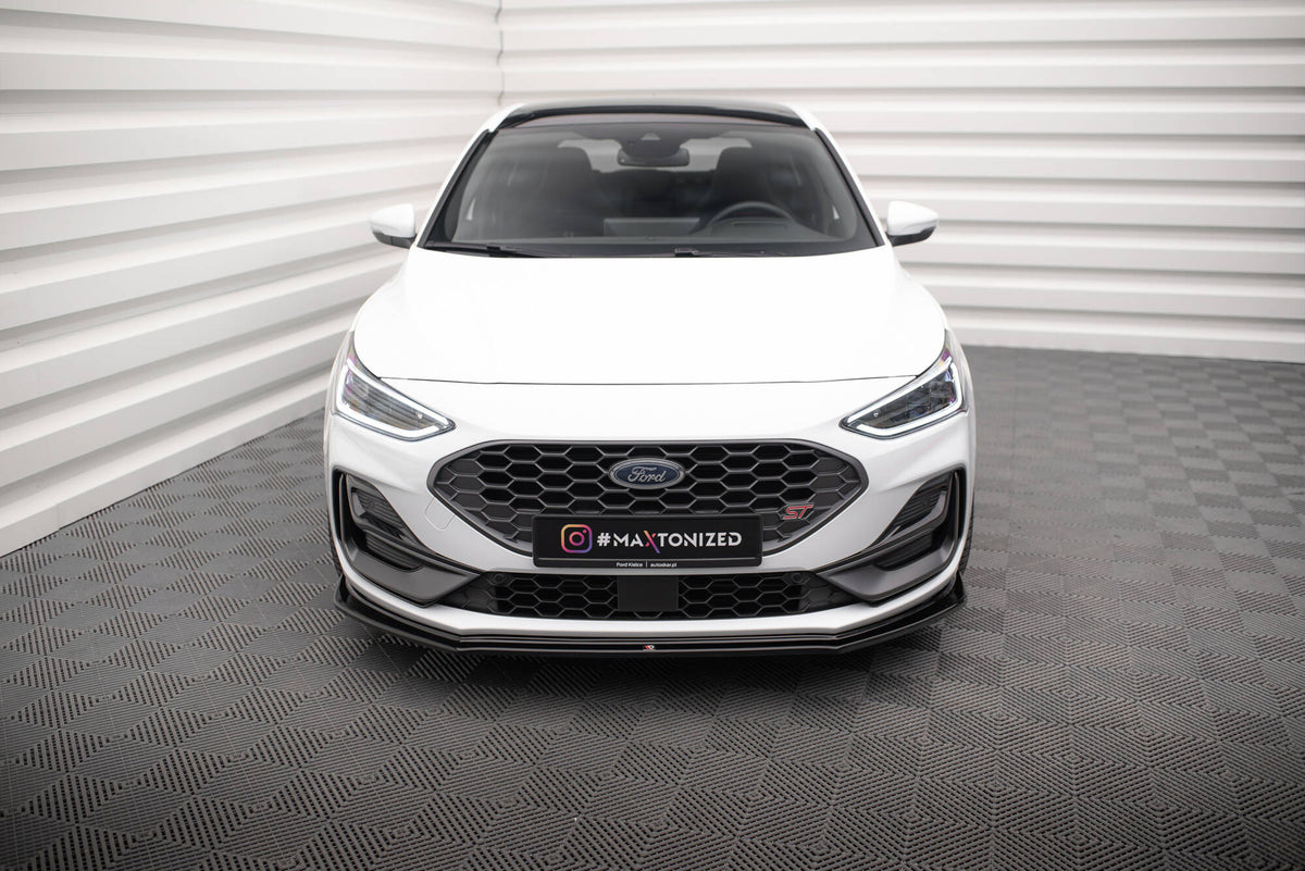 Street+ Spoilerlippe Front Ansatz V.4 passend für Ford Focus ST / ST-Line Mk4 Facelift schwarz Hochglanz – Ansicht 1