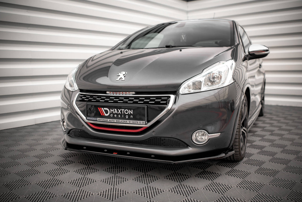 Street+ Spoilerlippe Front Ansatz V.1 passend für Peugeot 208 GTi Mk1 schwarz Hochglanz – Ansicht 4