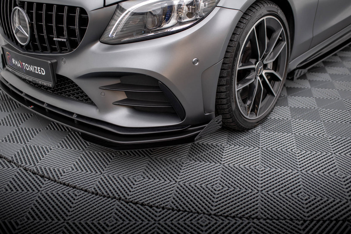 Front Stoßstange Flaps passend für Mercedes-AMG C43 Coupe / Cabrio C205  Facelift / A205 Facelift schwarz Hochglanz – Ansicht 3