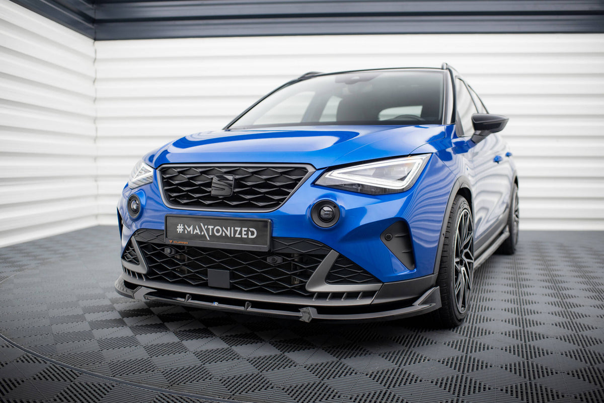 Street+ Spoilerlippe Front Ansatz passend für Seat Arona FR Mk1 Facelift schwarz Hochglanz – Ansicht 3