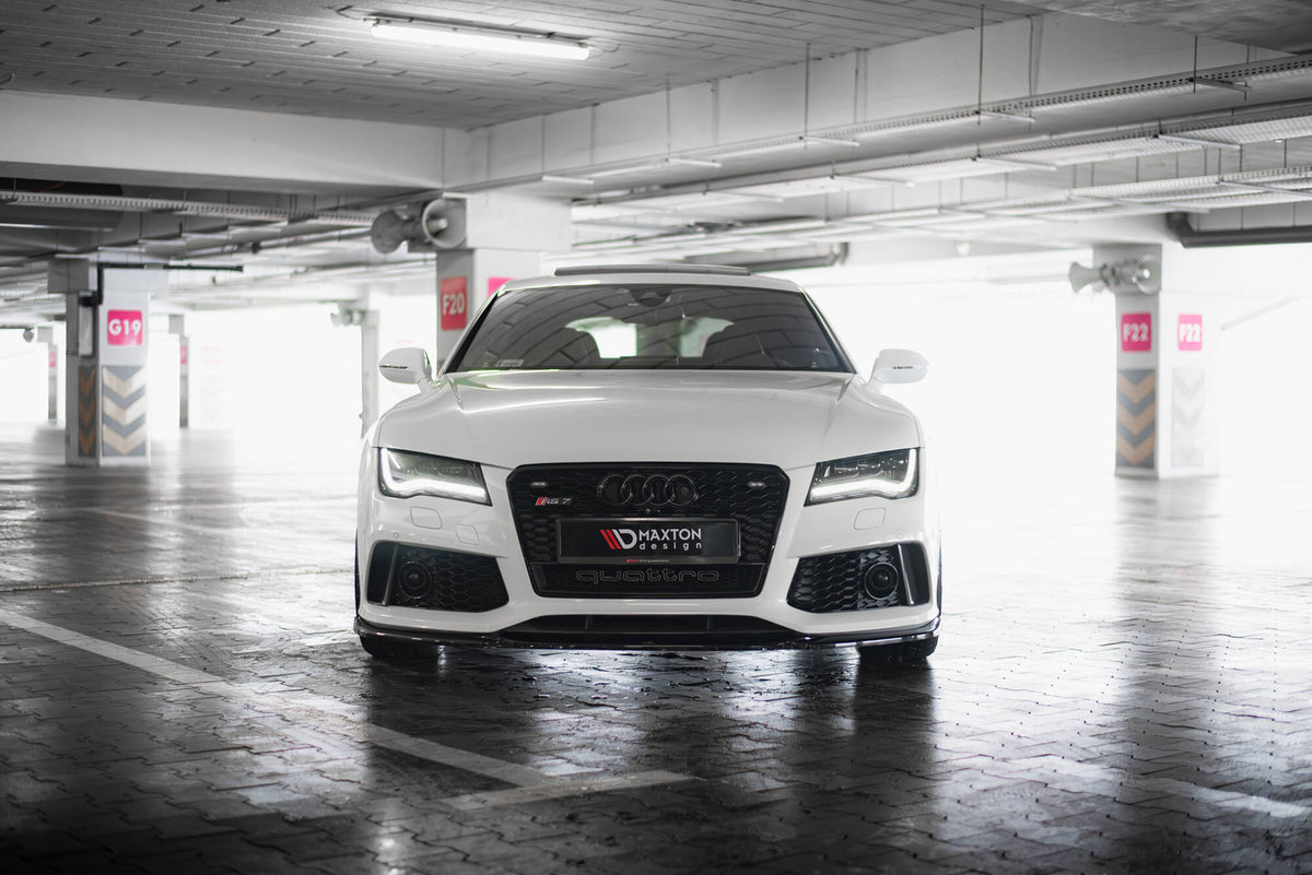 Street+ Spoilerlippe Front Ansatz V.4 passend für Audi RS7 C7 schwarz Hochglanz – Ansicht 4