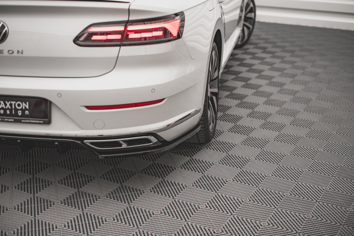 Heck Ansatz Flaps Diffusor passend für VW Arteon R-Line Limousine / Shooting Brake Mk1 Facelift schwarz Hochglanz – Ansicht 1