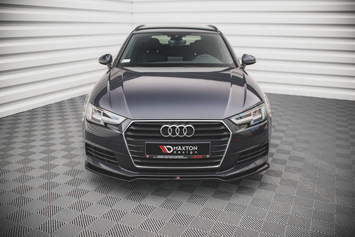 Street+ Spoilerlippe Front Ansatz V.2 passend für Audi A4 B9 schwarz Hochglanz – Ansicht 1