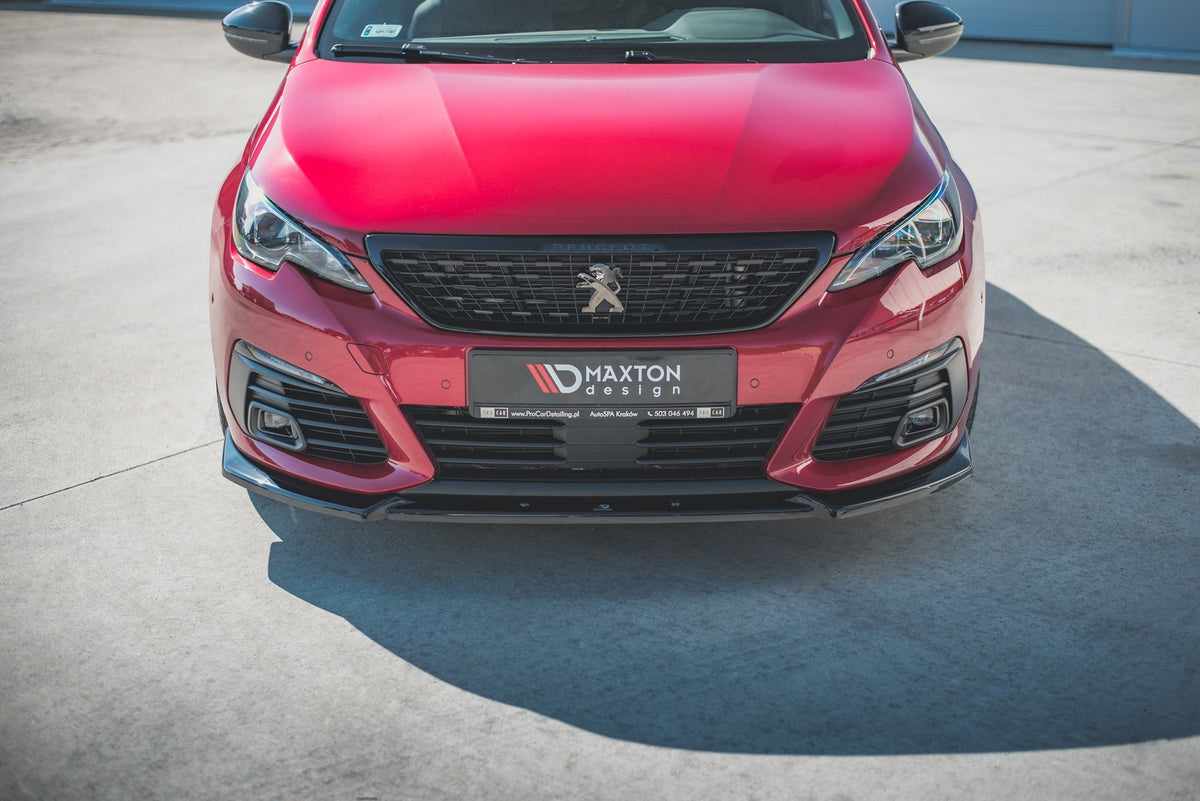 Street+ Spoilerlippe Front Ansatz V.1 passend für Peugeot 308 GT Mk2 Facelift schwarz Hochglanz – Ansicht 3