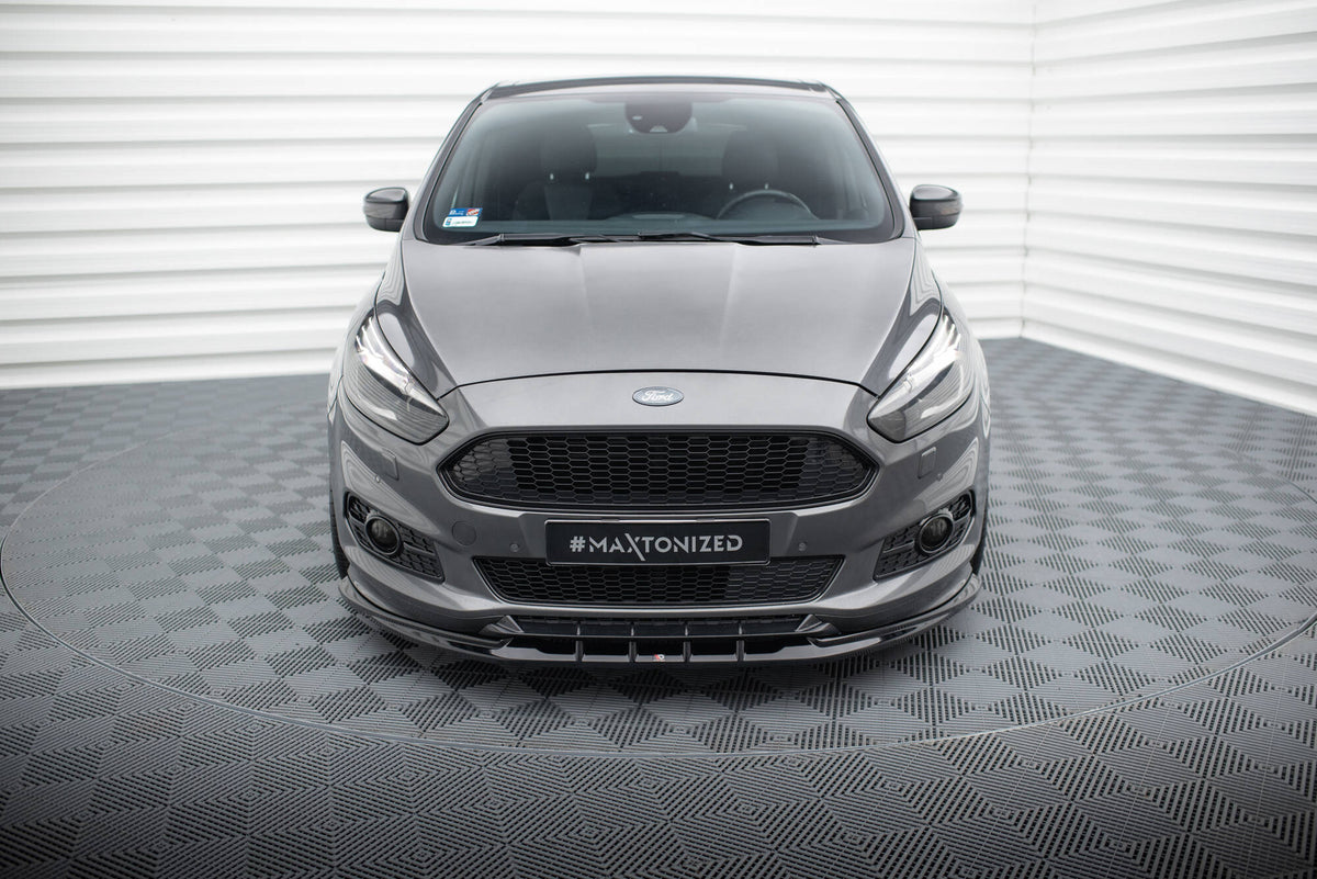 Street+ Spoilerlippe Front Ansatz passend für Ford S-Max ST-Line Mk2 schwarz Hochglanz – Ansicht 1