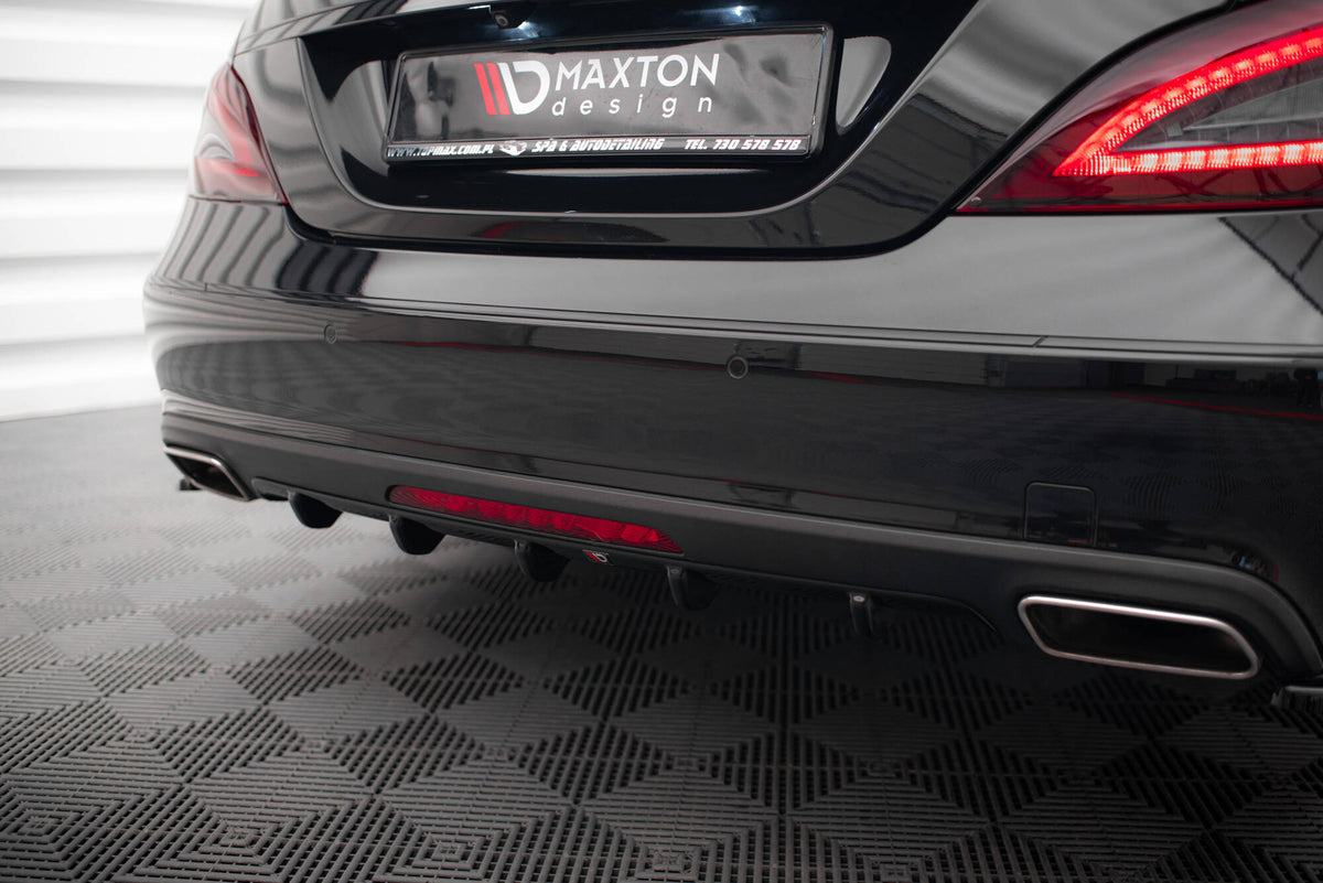Diffusor Heck Ansatz passend für Mercedes-Benz CLS C218 / C218 Facelift schwarz Hochglanz – Ansicht 3