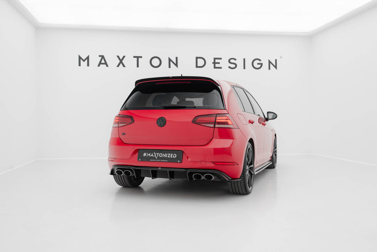 Diffusor Heck Ansatz V.3 passend für VW Golf R Mk7 Facelift schwarz Hochglanz – Ansicht 3