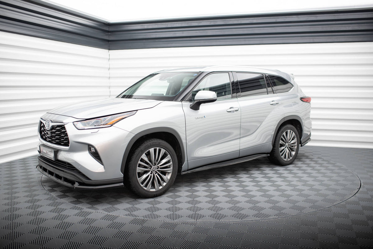 Street+ Seitenschweller Leisten passend für Toyota Highlander Mk4 schwarz Hochglanz – Ansicht 1