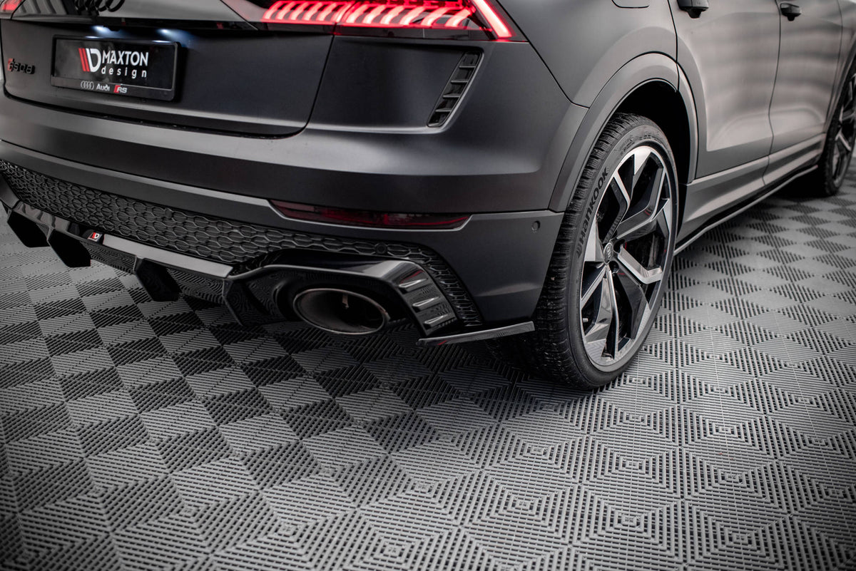 Heck Ansatz Flaps Diffusor V.2 passend für Audi RSQ8 Mk1 schwarz Hochglanz – Ansicht 3