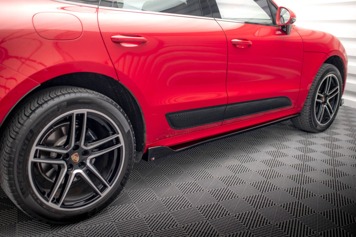 Street+ Seitenschweller Leisten V.2 passend für Porsche Macan Mk1  schwarz Hochglanz – Ansicht 1