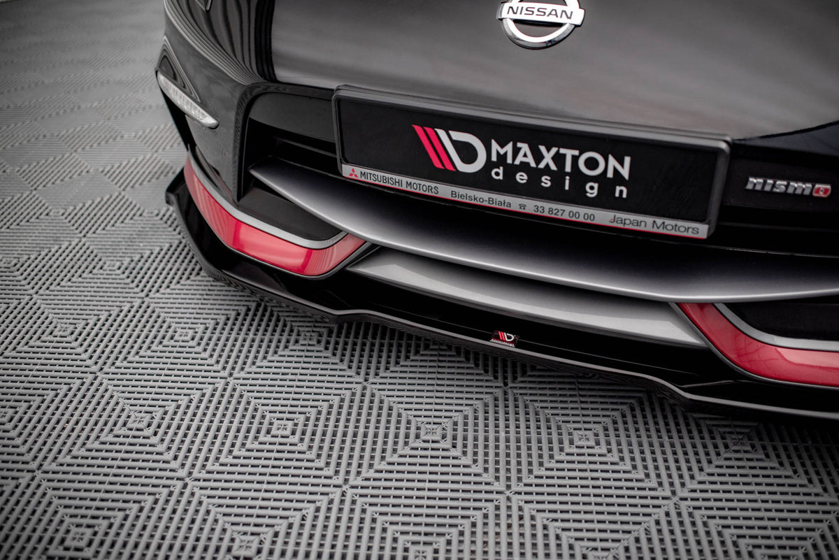 Street+ Spoilerlippe Front Ansatz V.1 passend für Nissan 370Z Nismo Facelift schwarz Hochglanz – Ansicht 3