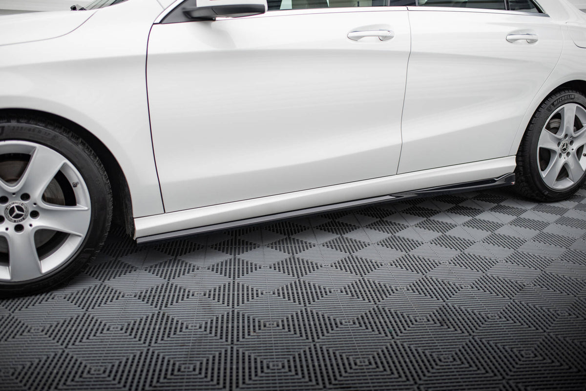 Street+ Seitenschweller Leisten passend für Mercedes-Benz CLA C117 Facelift schwarz Hochglanz – Ansicht 3