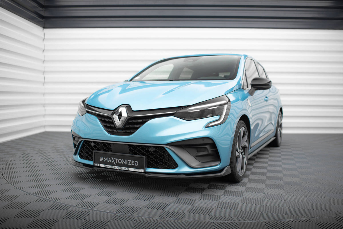 Street+ Spoilerlippe Front Ansatz V.1 passend für Renault Clio R.S. Line Mk5 schwarz Hochglanz – Ansicht 3
