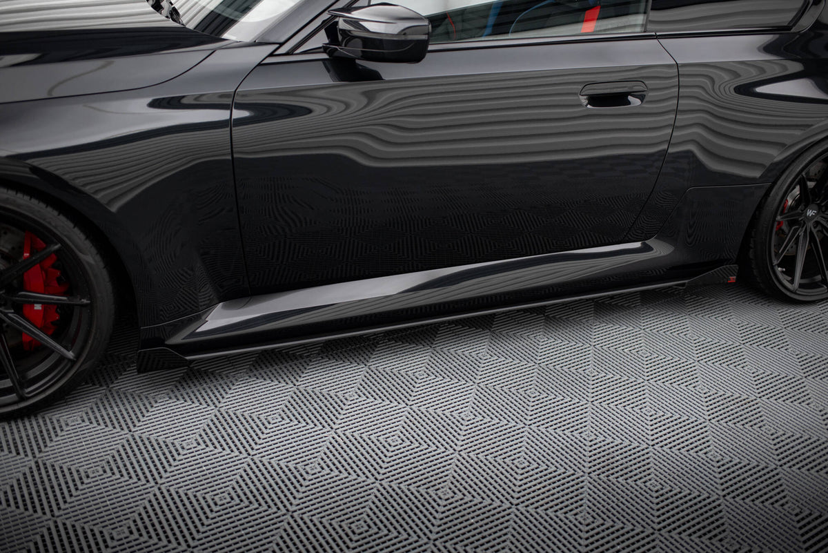 Street Pro Street+ Seitenschweller Leisten passend für V.1 + Flaps passend für BMW M2 G87 schwarz Hochglanz – Ansicht 3