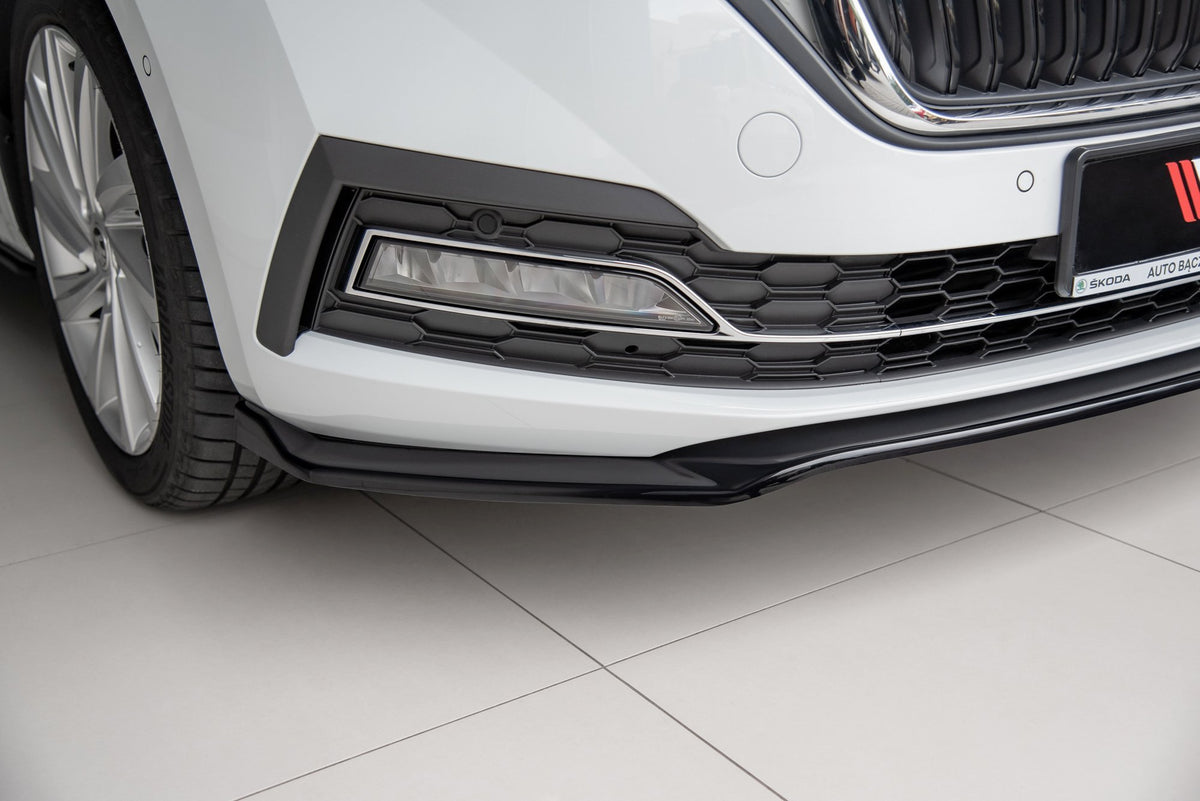 Street+ Spoilerlippe Front Ansatz V.2 passend für Skoda Octavia Mk4 schwarz Hochglanz – Ansicht 5