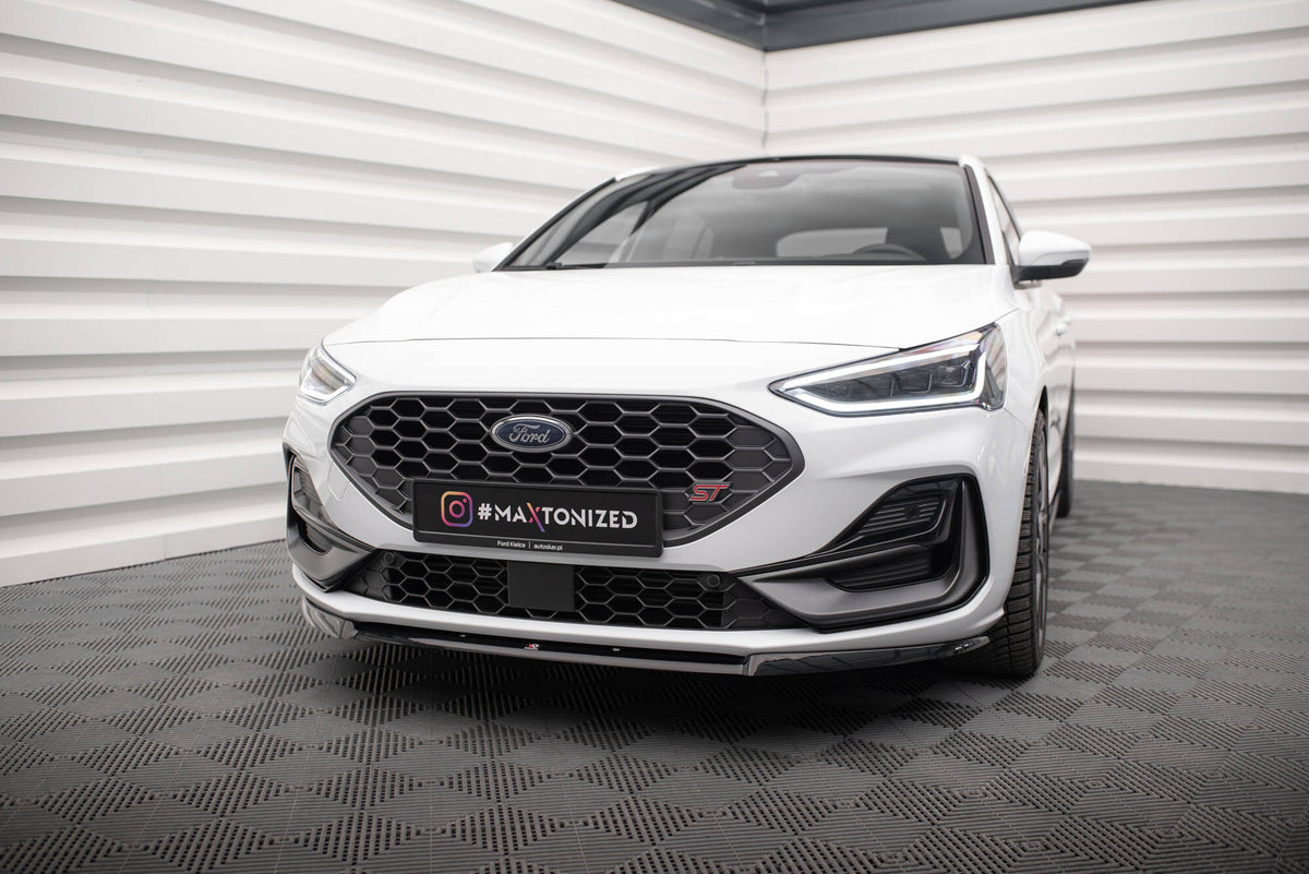 Street+ Spoilerlippe Front Ansatz V.2 passend für Ford Focus ST / ST-Line Mk4 Facelift schwarz Hochglanz – Ansicht 4