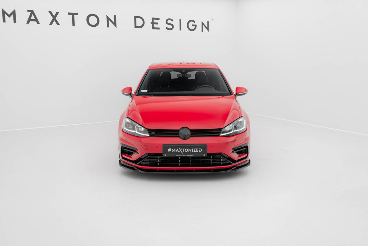 Street+ Spoilerlippe Front Ansatz passend für V.9 VW Golf R / R-Line Mk7 Facelift schwarz Hochglanz – Ansicht 1