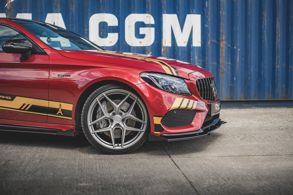 Street Pro Street+ Spoilerlippe Front Ansatz passend für + Flaps passend für Mercedes-AMG C43 / AMG-Line Coupe C205 schwarz Hochglanz – Ansicht 4