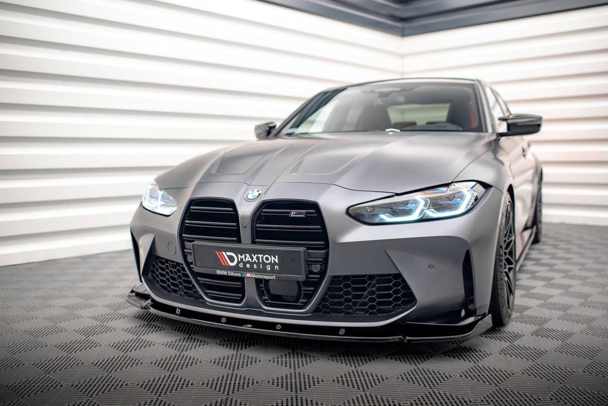 Street+ Spoilerlippe Front Ansatz V.3 passend für BMW M3 Limousine / Touring G80 / G81 schwarz Hochglanz – Ansicht 3