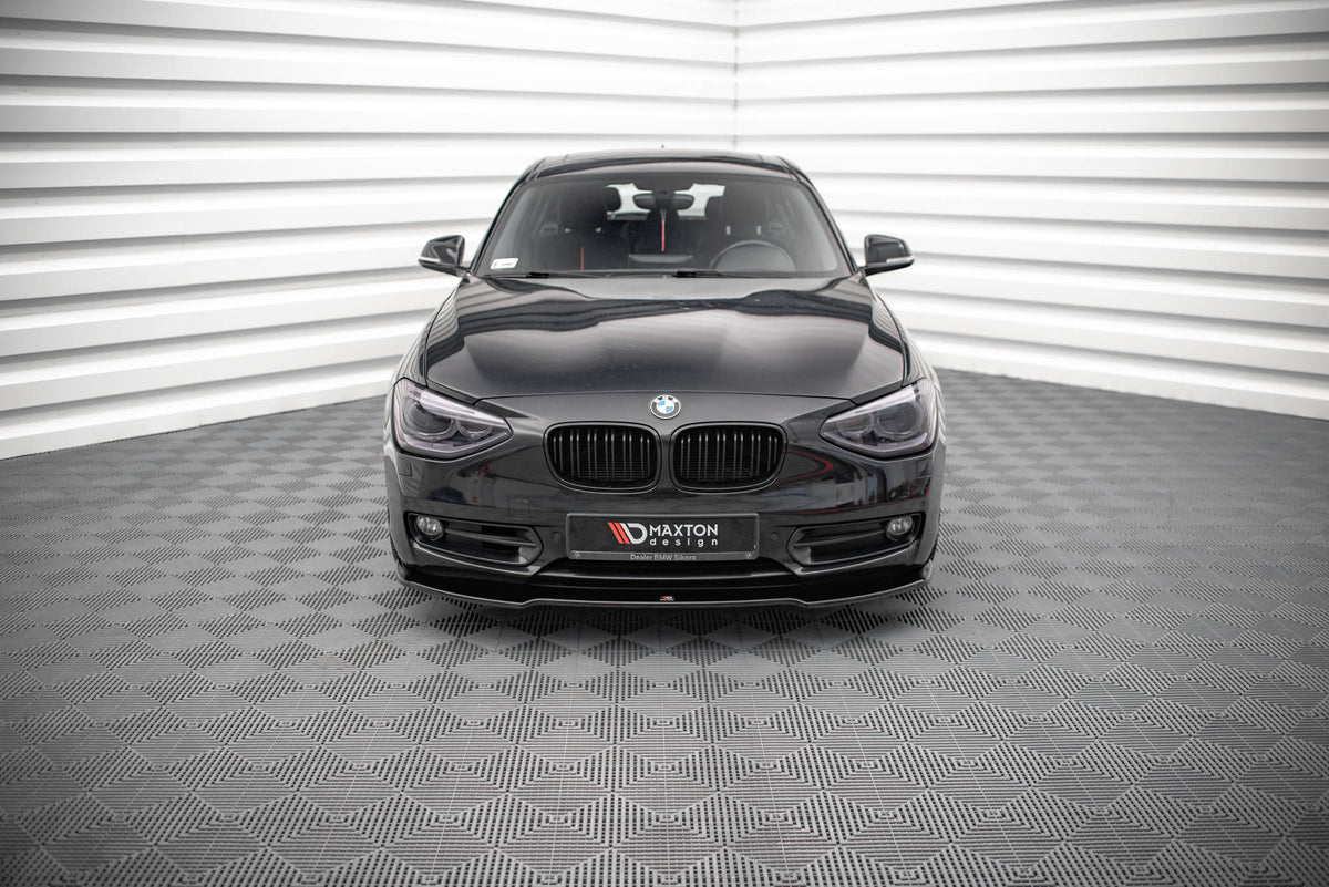 Street+ Spoilerlippe Front Ansatz V.1 passend für BMW 1er F20 schwarz Hochglanz – Ansicht 1