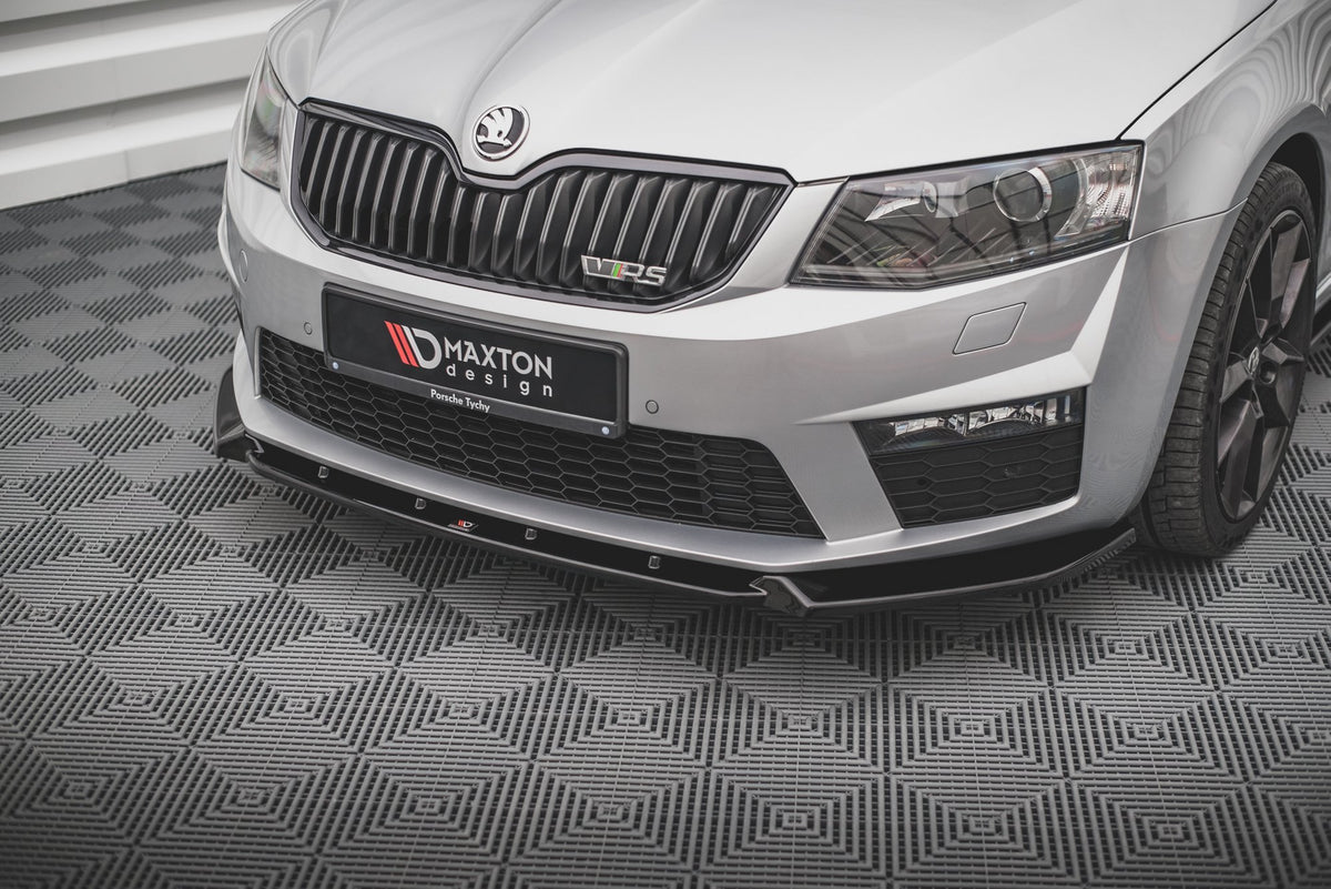 Street+ Spoilerlippe Front Ansatz V.3 passend für Skoda Octavia RS Mk3 schwarz Hochglanz – Ansicht 4