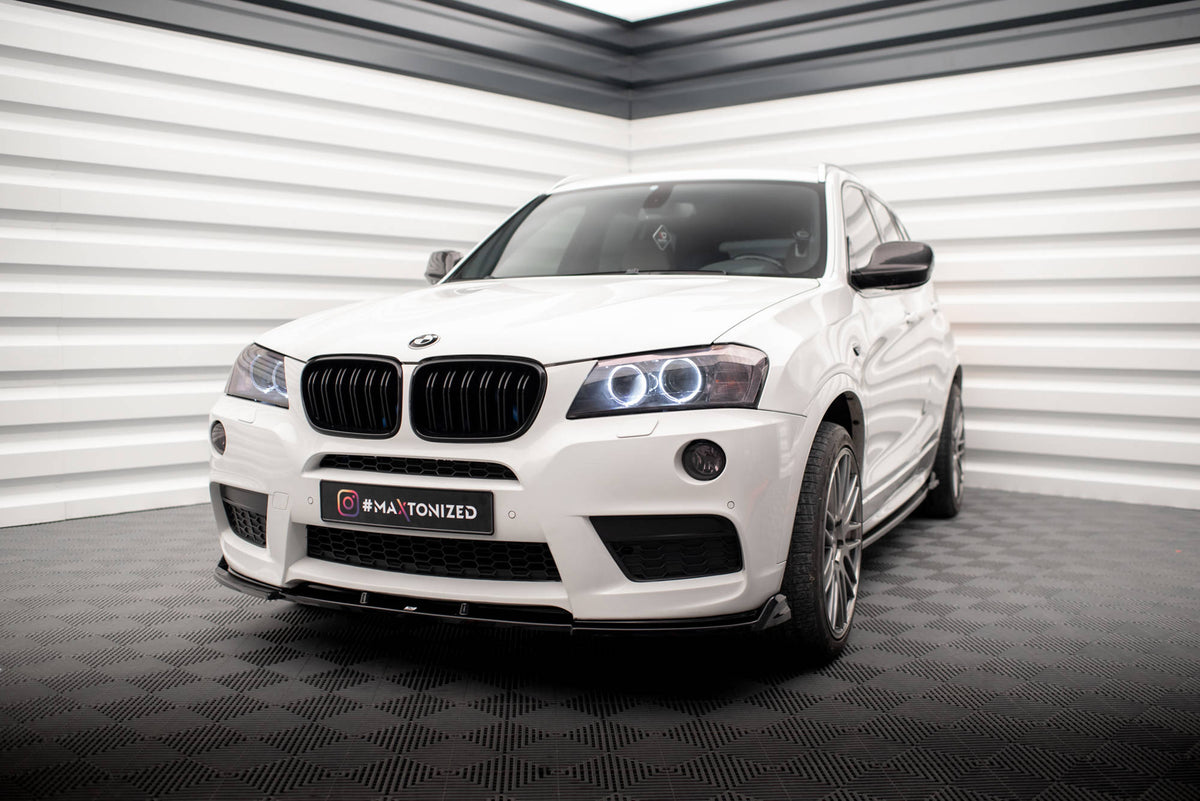 Street+ Spoilerlippe Front Ansatz passend für BMW X3 M-Paket F25 schwarz Hochglanz – Ansicht 4