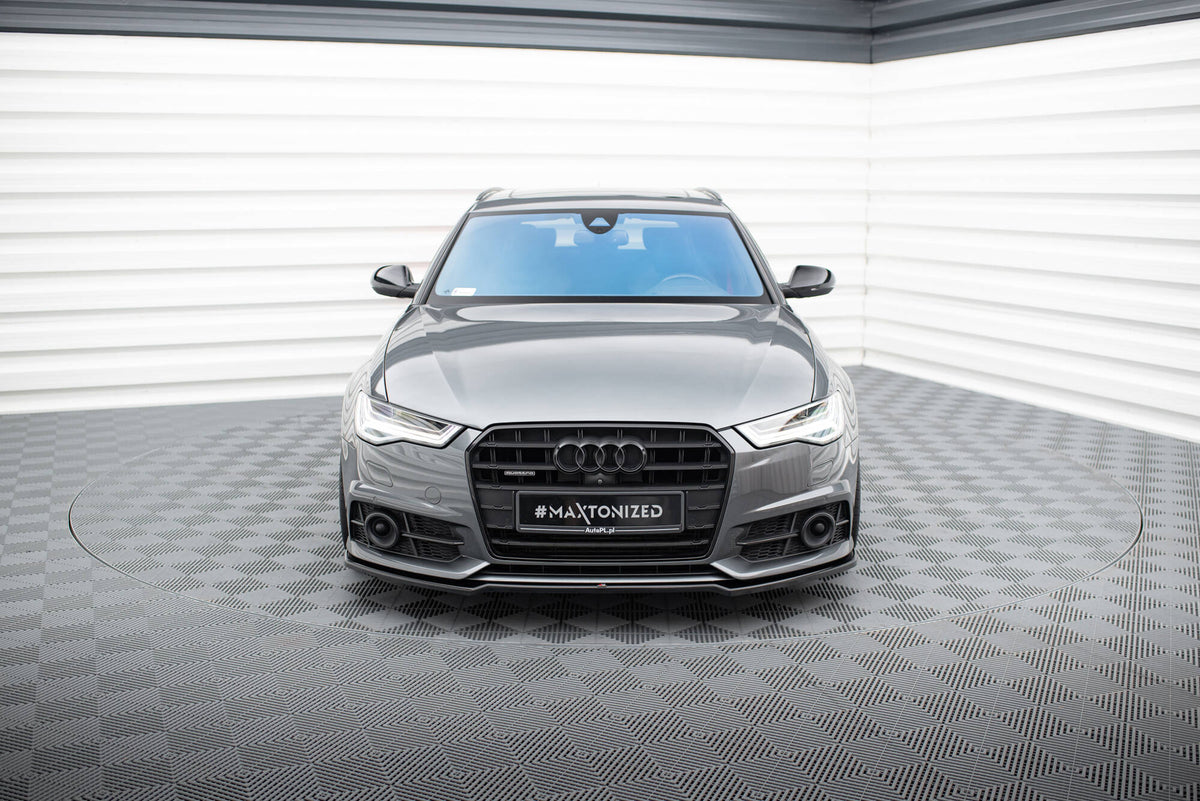Street+ Spoilerlippe Front Ansatz V.2 passend für Audi A6 / A6 C7 S-line/ S6 C7 Facelift schwarz Hochglanz – Ansicht 1