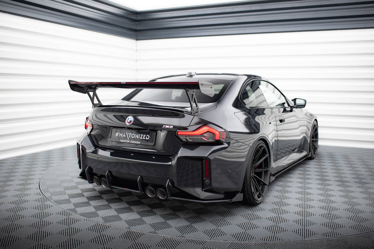 Hintere Seiten Flaps passend für BMW M2 G87 schwarz Hochglanz – Ansicht 1