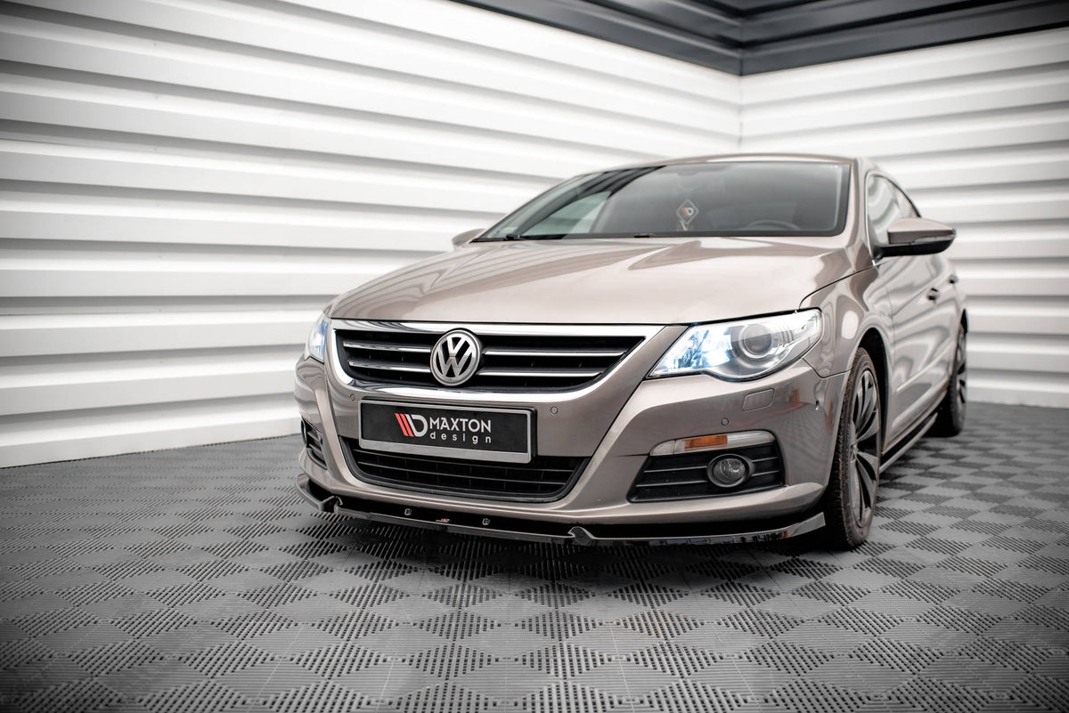 Street+ Spoilerlippe Front Ansatz V.3 passend für VW Passat CC schwarz Hochglanz – Ansicht 4