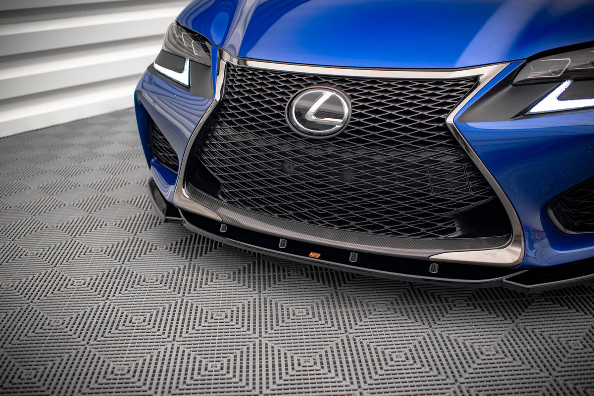 Street+ Spoilerlippe Front Ansatz V.2 passend für Lexus GS F Mk4 Facelift schwarz Hochglanz – Ansicht 3