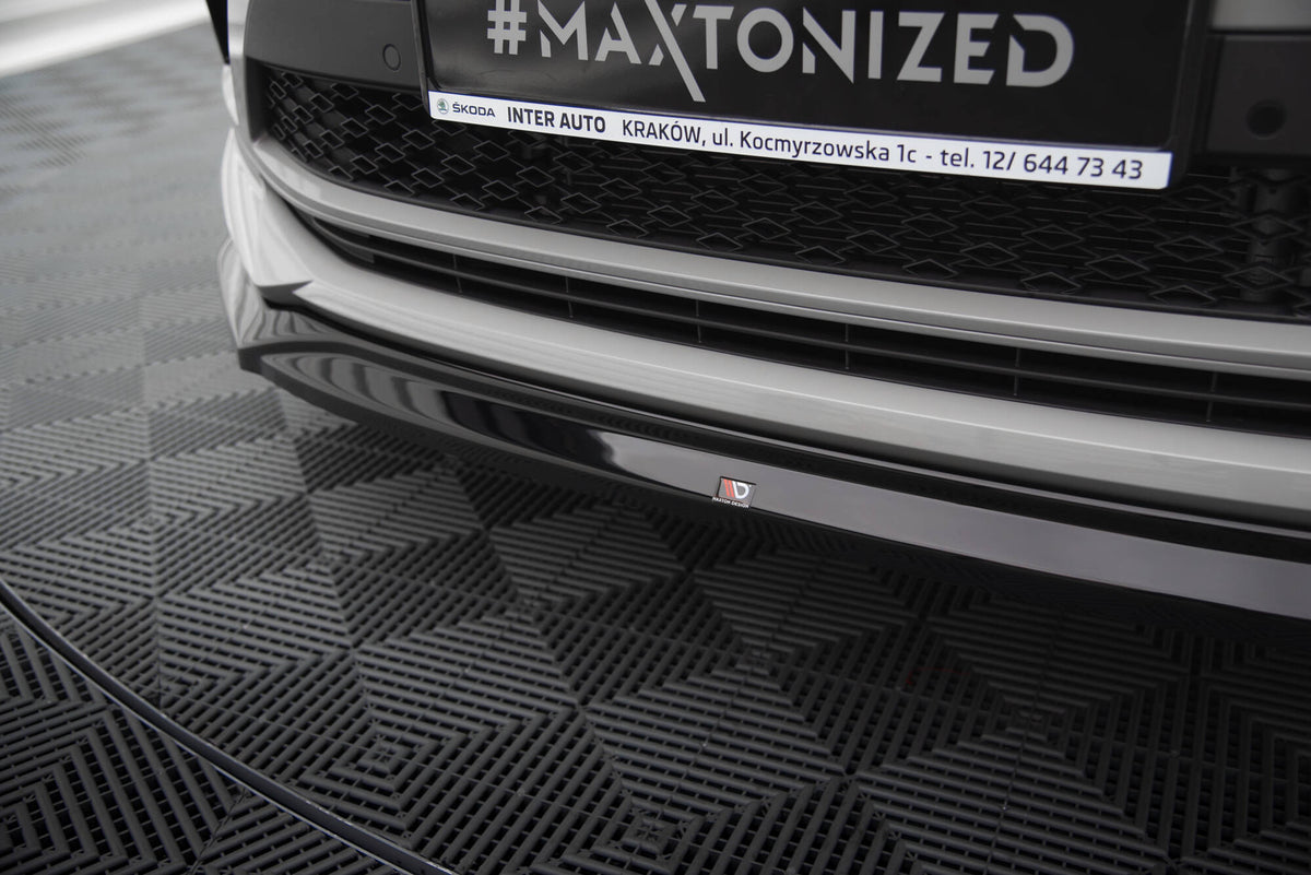 Street+ Spoilerlippe Front Ansatz V.2 passend für Skoda Kodiaq RS Mk1 Facelift schwarz Hochglanz – Ansicht 3