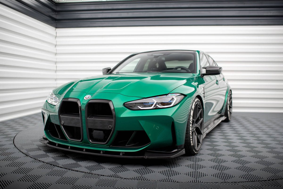 Prepreg Carbon Fiber Street+ Spoilerlippe Front Ansatz V.1 passend für BMW M3 Limousine / Touring G80 / G81 – Ansicht 1