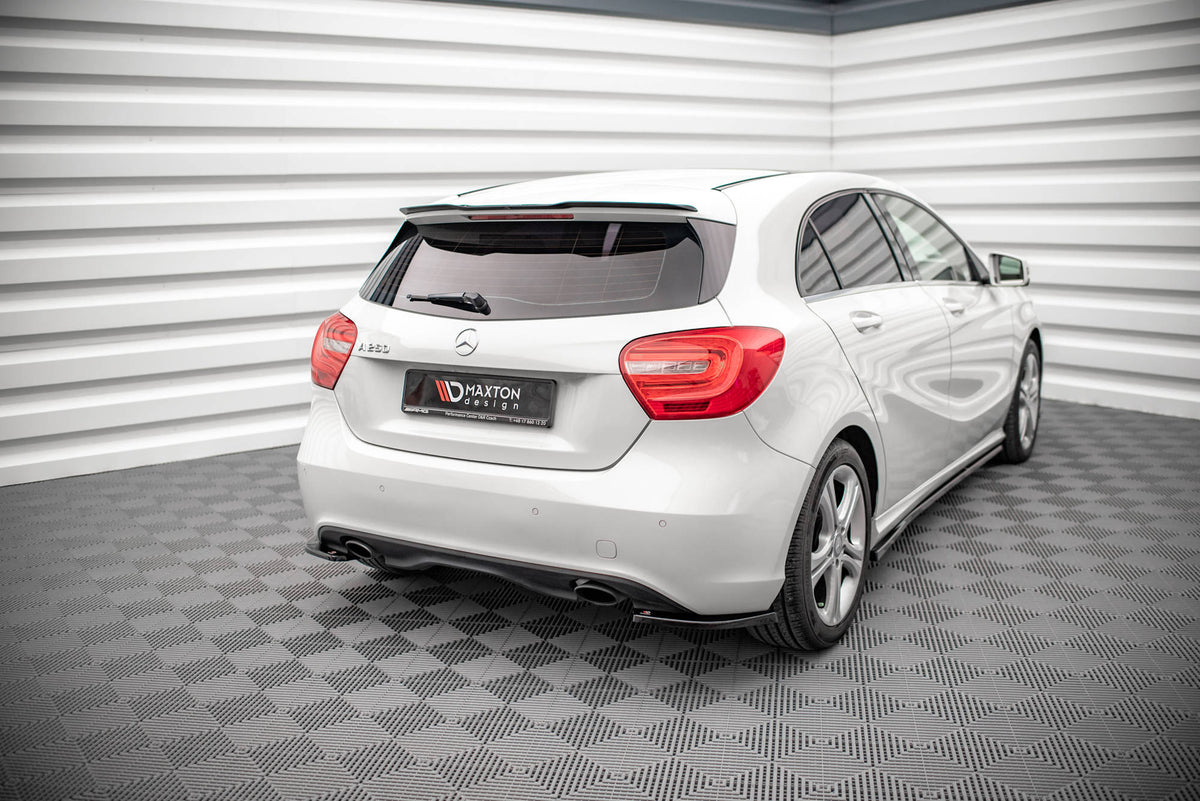 Heck Ansatz Flaps Diffusor V.2 passend für Mercedes-Benz A W176 schwarz Hochglanz – Ansicht 3