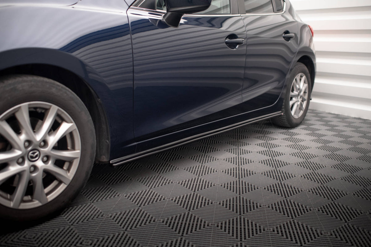 Street+ Seitenschweller Leisten passend für Mazda 3 BN (Mk3)  schwarz Hochglanz – Ansicht 1