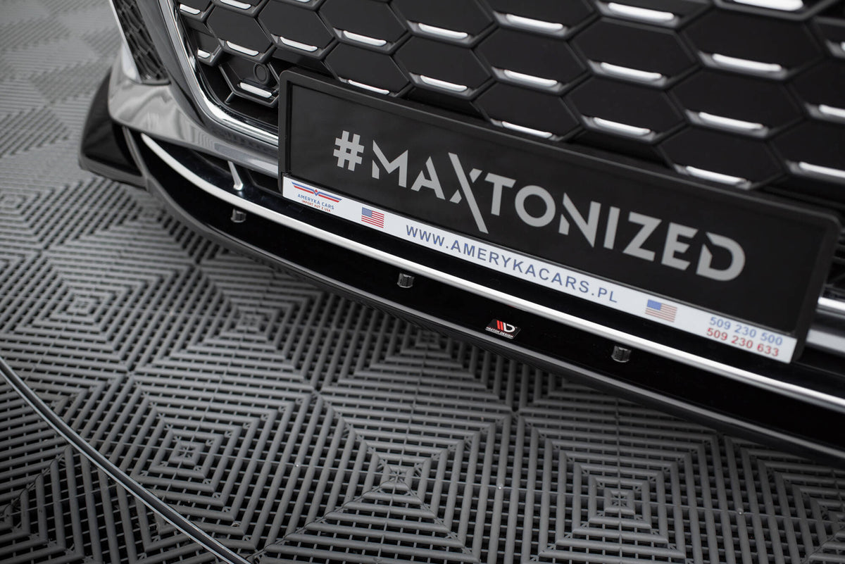 Street+ Spoilerlippe Front Ansatz V.1 passend für Audi S5 / A5 S-Line F5 Facelift schwarz Hochglanz – Ansicht 4