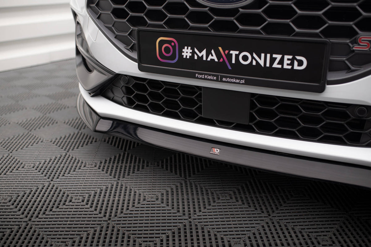 Street+ Spoilerlippe Front Ansatz V.8 passend für Ford Focus ST / ST-Line Mk4 Facelift schwarz Hochglanz – Ansicht 3