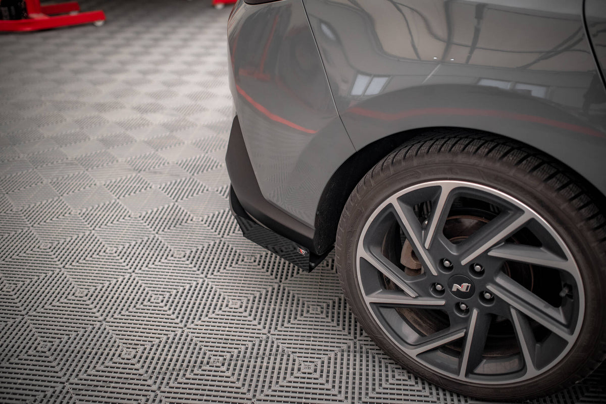 Street Pro Heck Ansatz Flaps Diffusor + Flaps passend für Hyundai I30 Fastback N-Line Mk3 Facelift schwarz Hochglanz – Ansicht 3