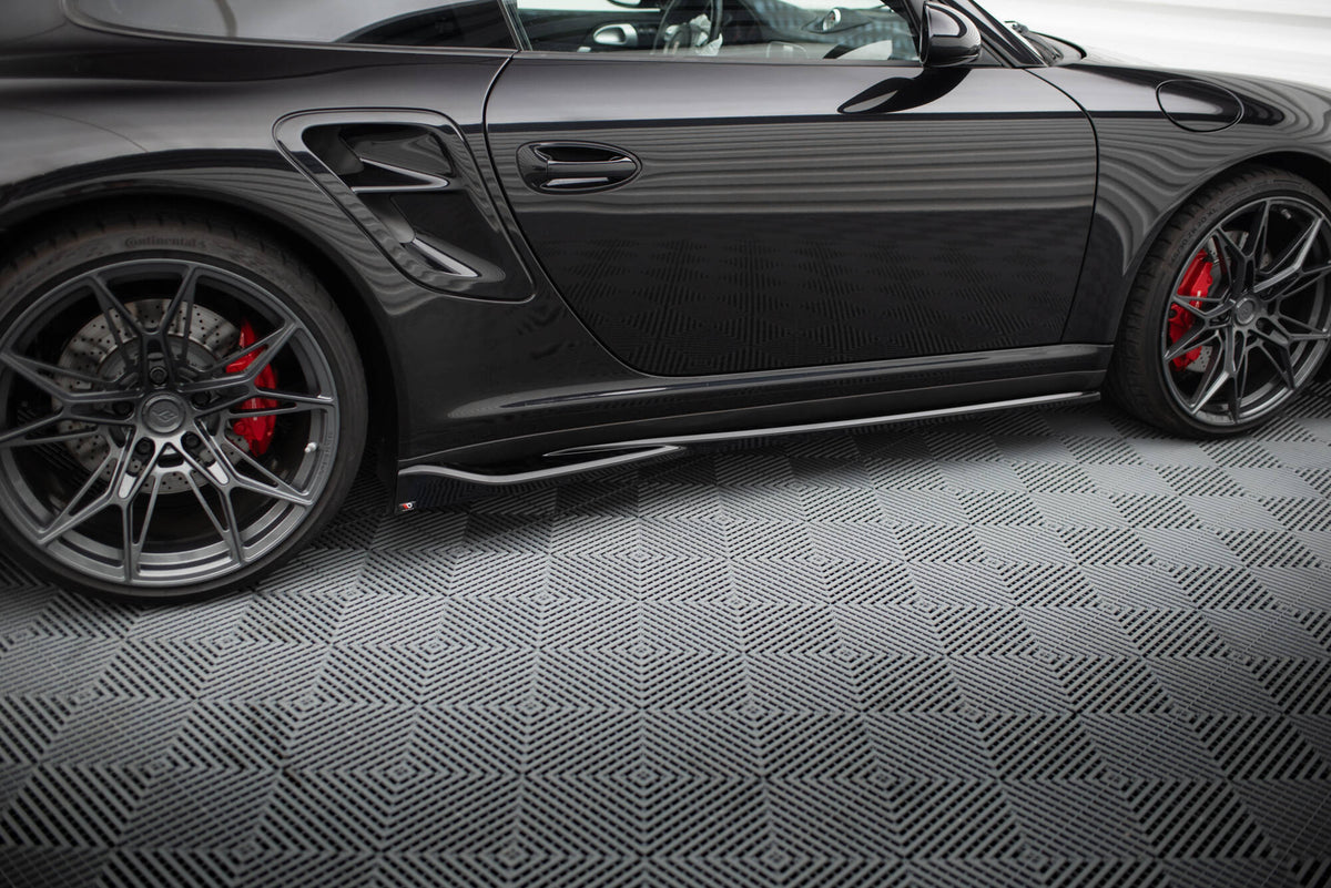 Street+ Seitenschweller Leisten passend für Porsche 911 Turbo 997 schwarz Hochglanz – Ansicht 1