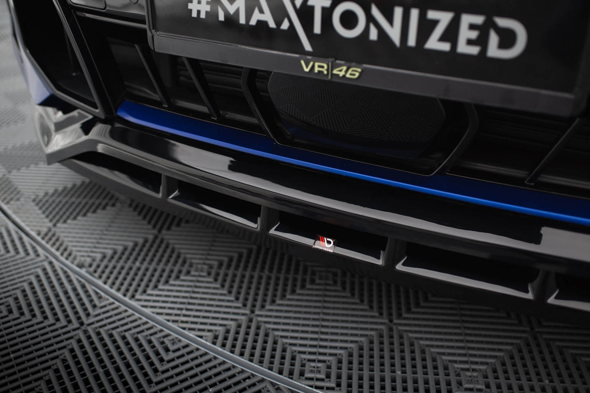 Street+ Spoilerlippe Front Ansatz V.1 passend für BMW X5 M-Paket G05 Facelift schwarz Hochglanz – Ansicht 4