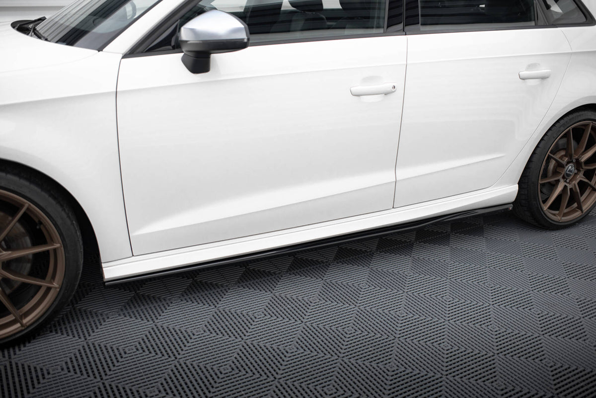 Street+ Seitenschweller Leisten passend für V.3 passend für Audi S3 / A3 S-Line Sportback 8V / 8V Facelift schwarz Hochglanz – Ansicht 3
