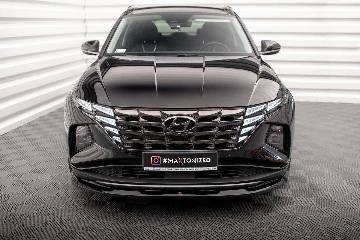 Street+ Spoilerlippe Front Ansatz V.1 passend für Hyundai Tucson Mk4 schwarz Hochglanz – Ansicht 1