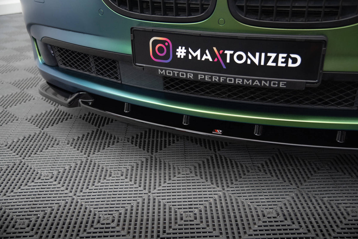 Street+ Spoilerlippe Front Ansatz V.2 passend für BMW 7 F01 schwarz Hochglanz – Ansicht 3